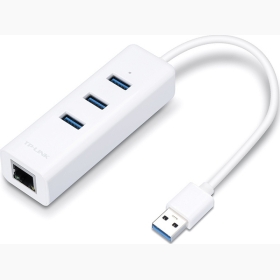 TP-LINK UE330 v3 USB 3.0 Hub 3 Θυρών με σύνδεση USB-A / Ethernet Λευκό